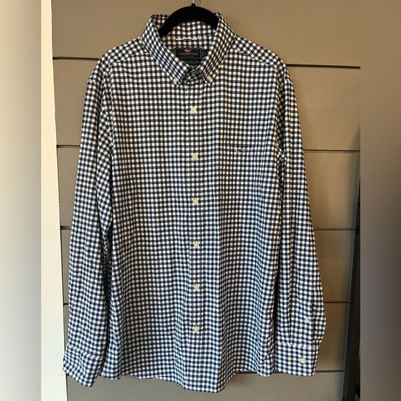 VINEYARD VINES Men's Classic Fit Tucker
Performance Shirt in Blue/White Size L - Picture 1 of 6
